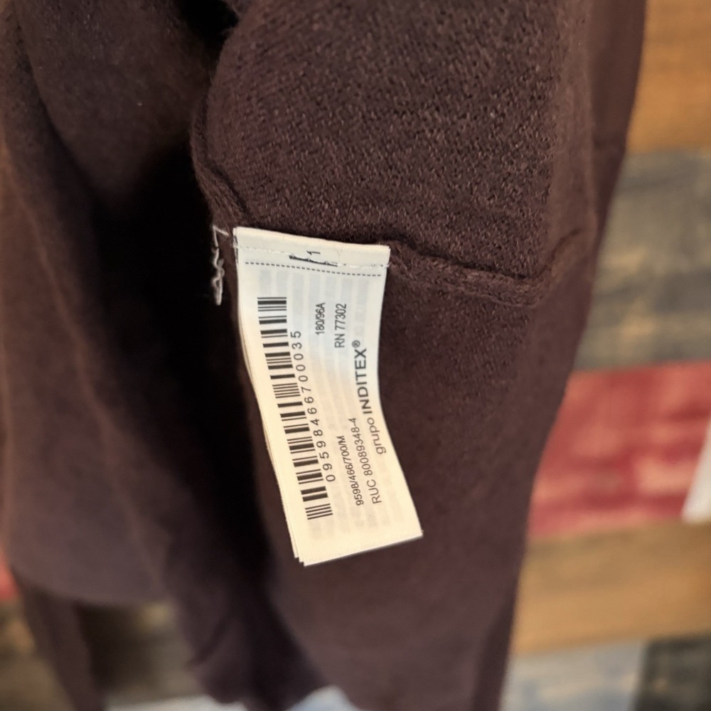 Bad Bunny Zara Benito Antonio Antonyo Linen Wool Brown Cropped Sweater M - Picture 5 of 8